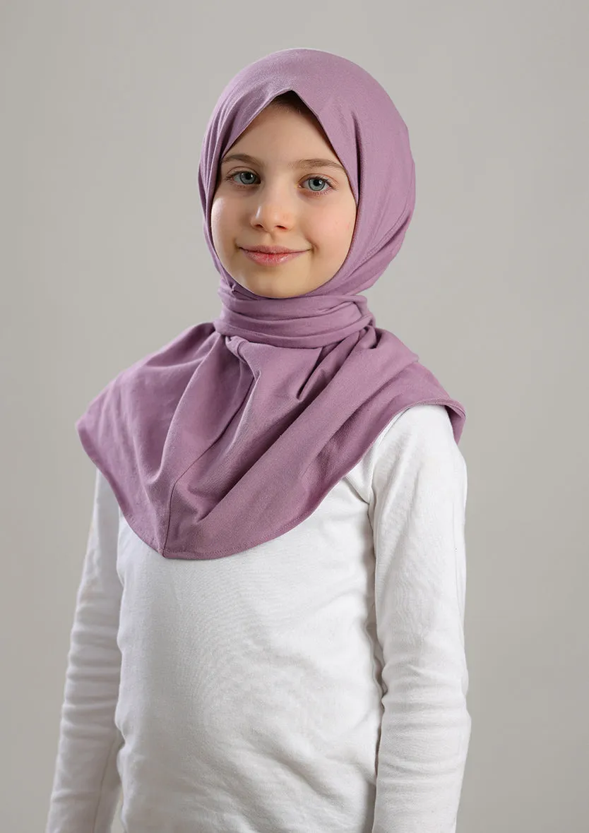 Snap Hijab Girls-Plain Jersey Cotton