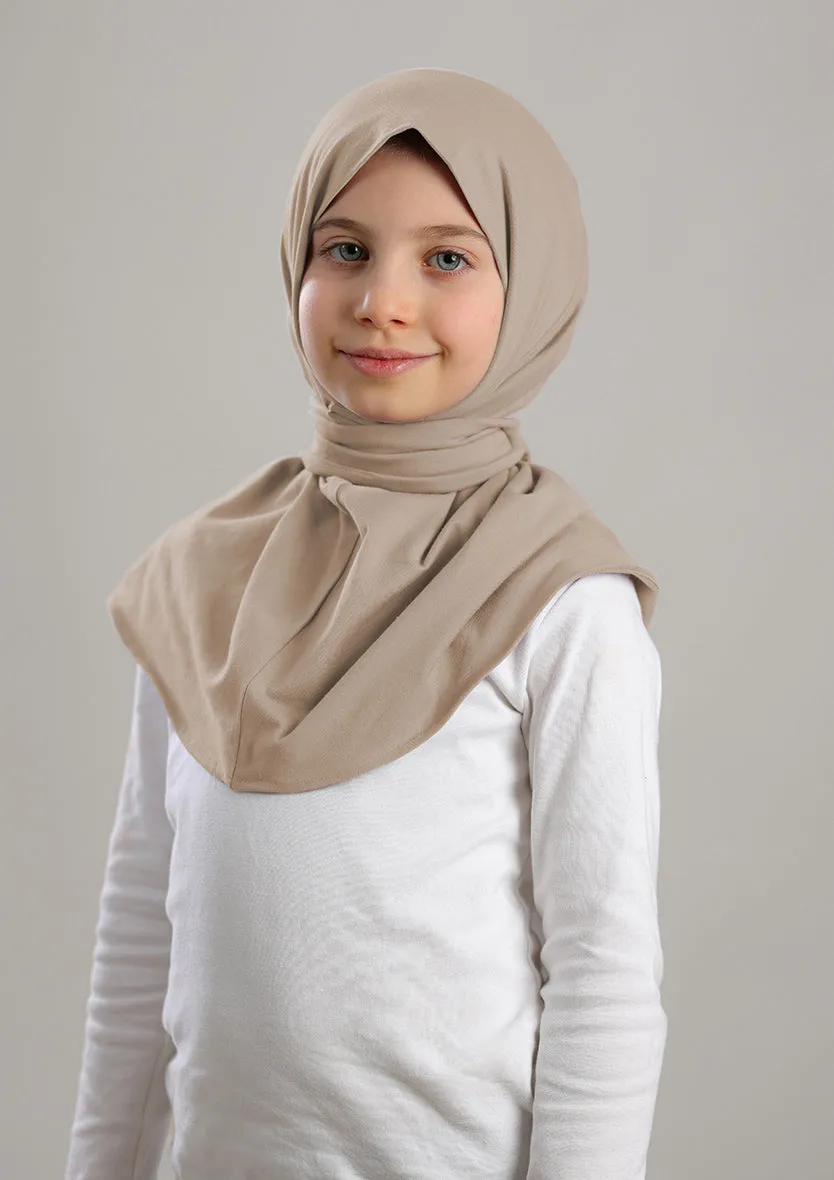 Snap Hijab Girls-Plain Jersey Cotton