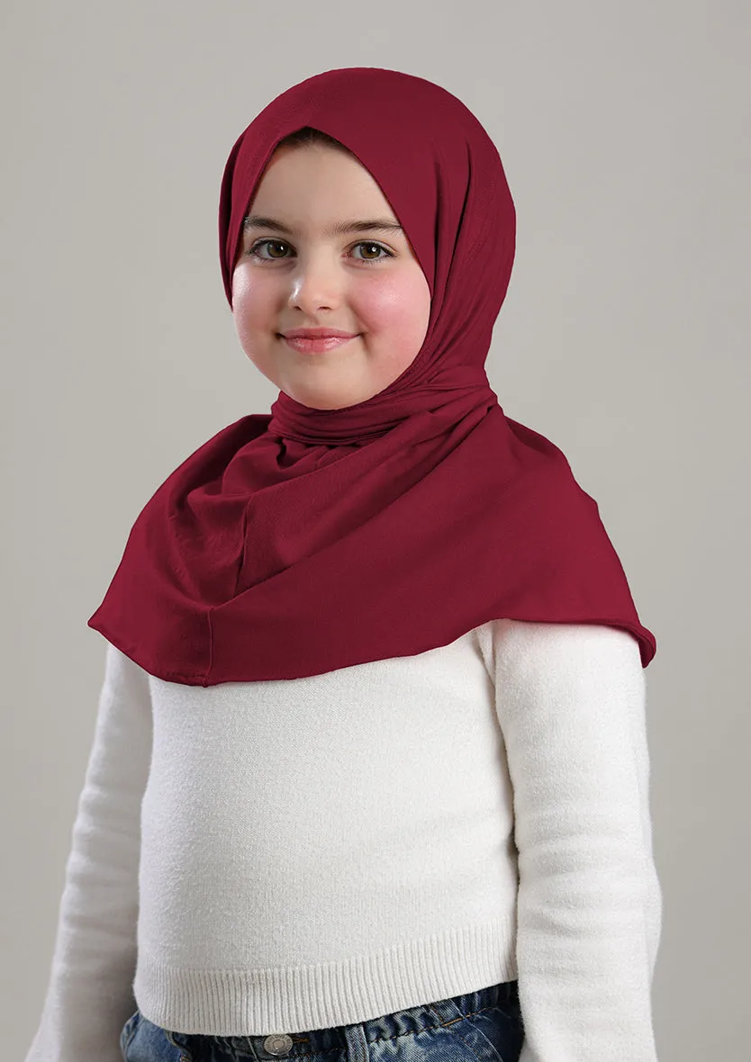 Snap Hijab Girls-Plain Jersey Cotton