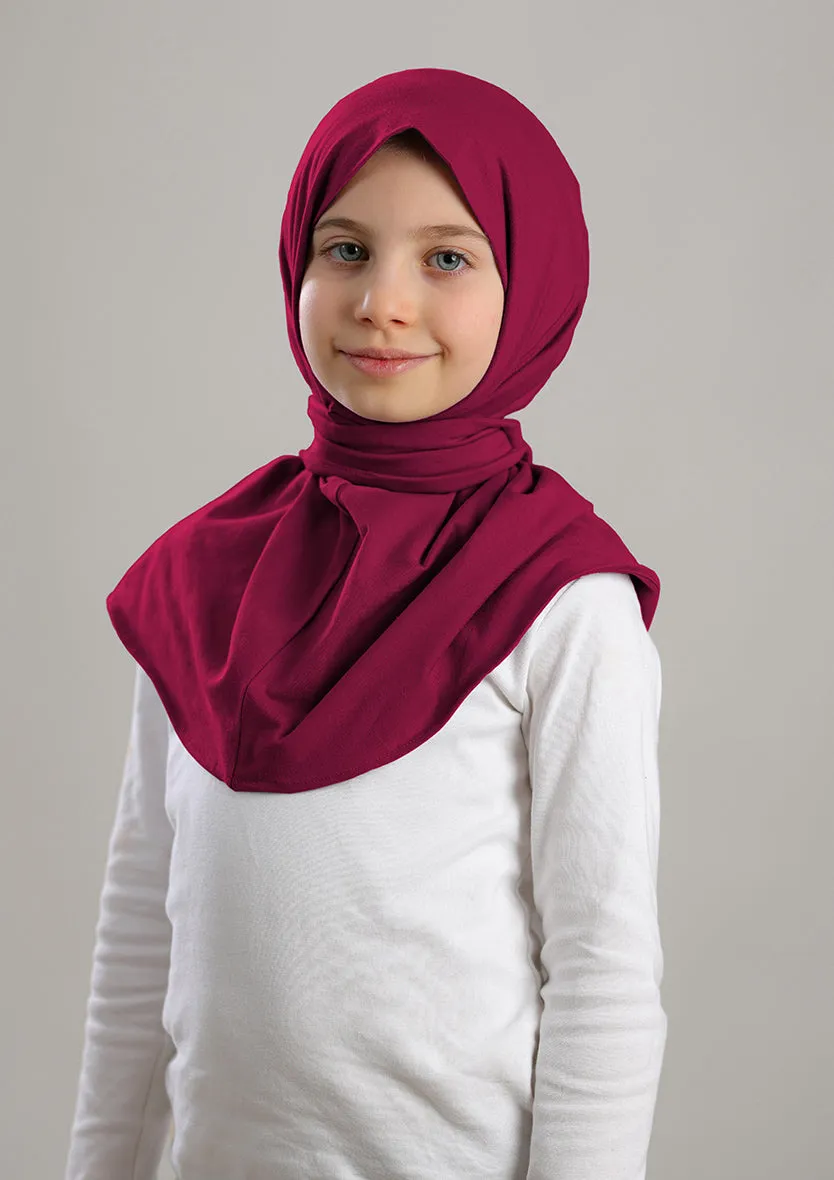 Snap Hijab Girls-Plain Jersey Cotton