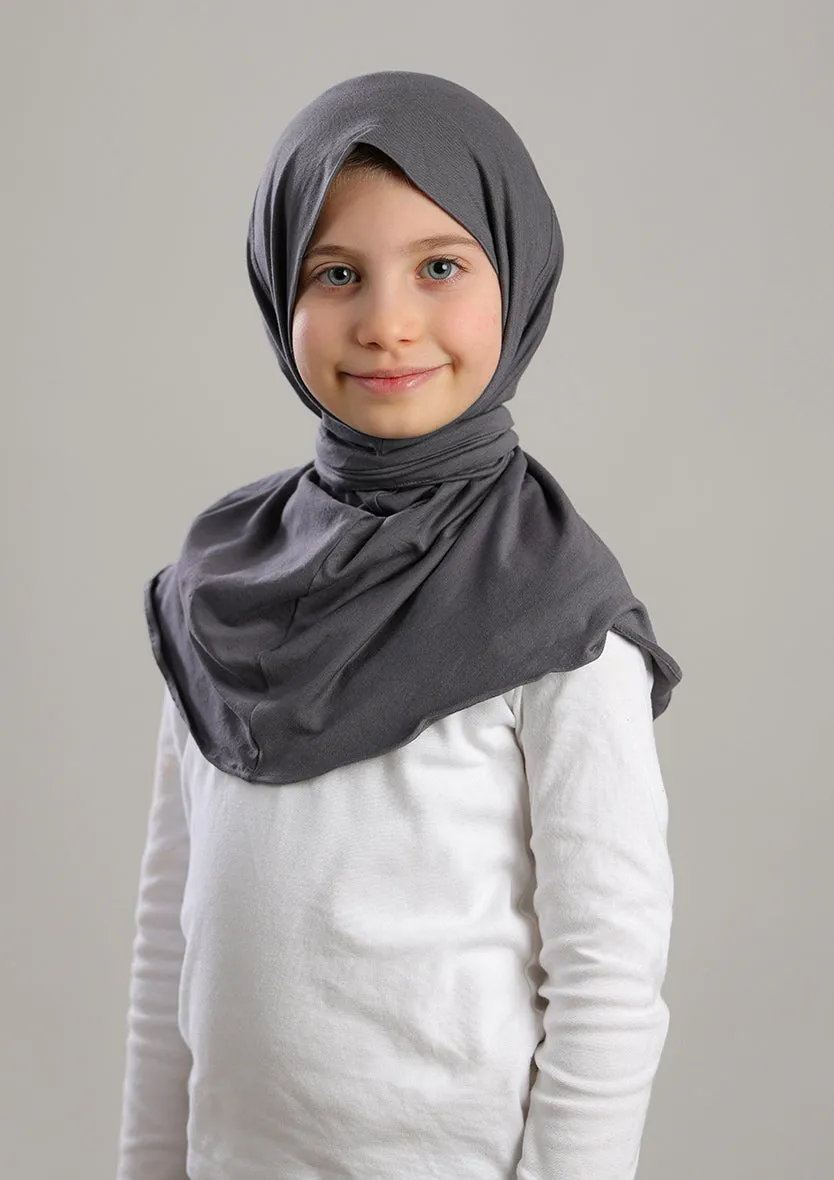 Snap Hijab Girls-Plain Jersey Cotton