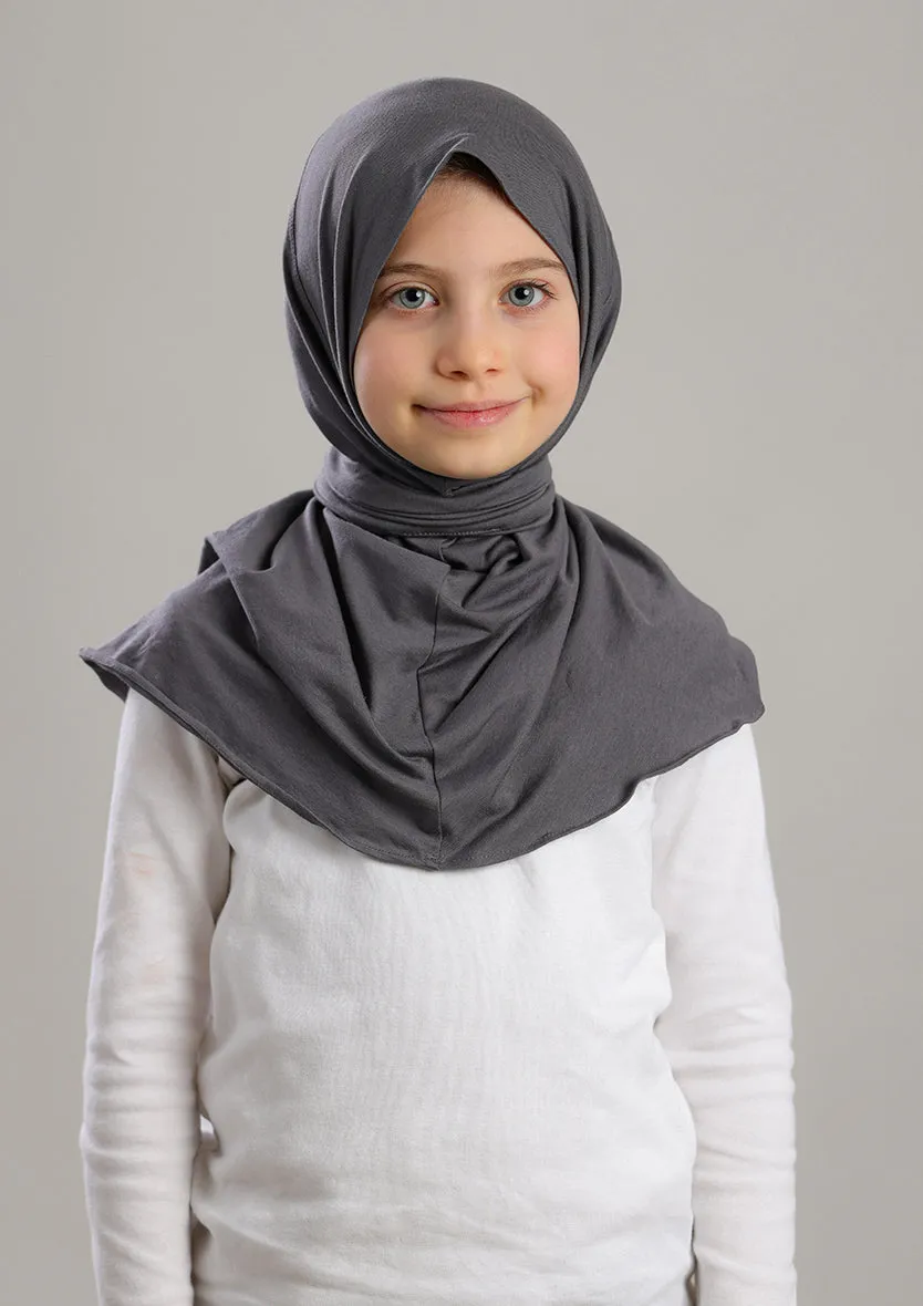 Snap Hijab Girls-Plain Jersey Cotton