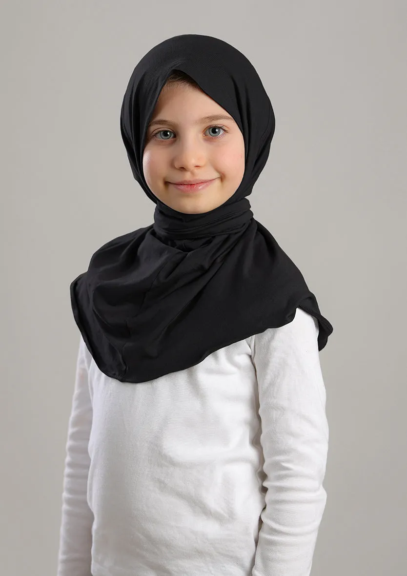 Snap Hijab Girls-Plain Jersey Cotton