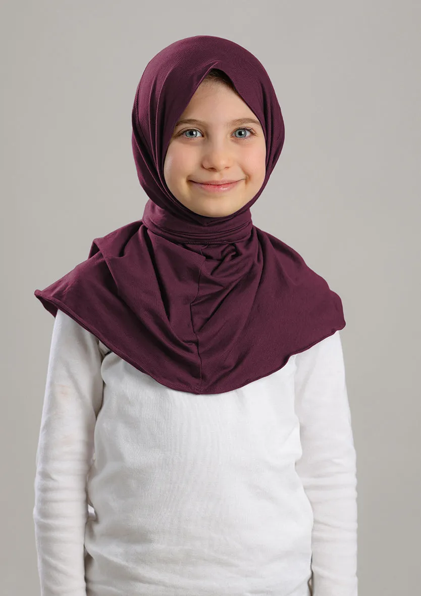 Snap Hijab Girls-Plain Jersey Cotton