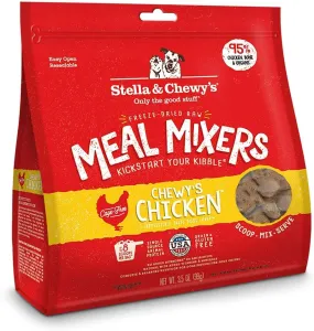 Stella & Chewy's Chicken Meal Mixers: Freeze-Dried Raw Dog Food Topper, Perfect for Small & Large Breeds, Grain-Free and Protein-Rich Recipe, 3.5 oz Bag
