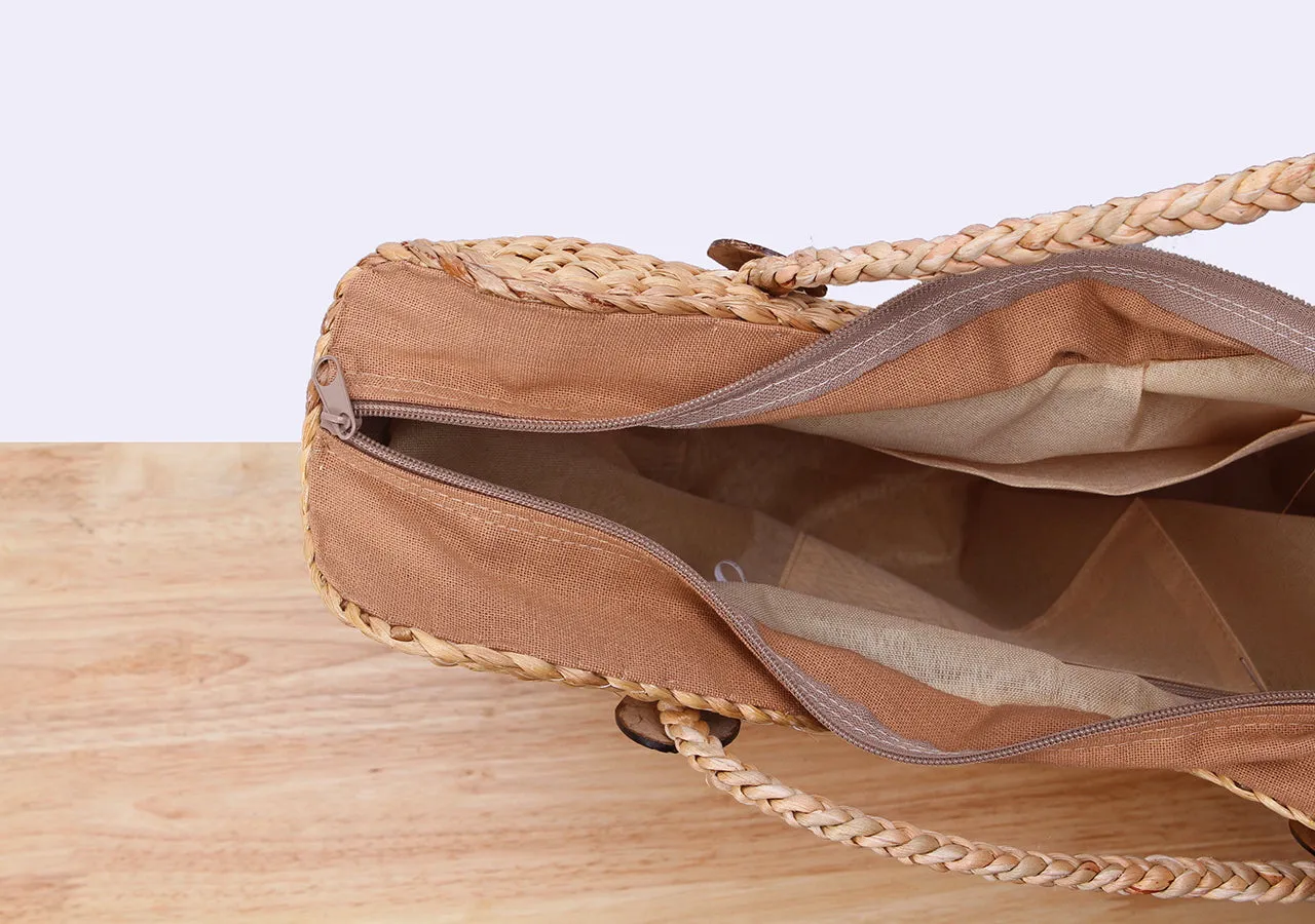 Straw Butterfly Tote Bag