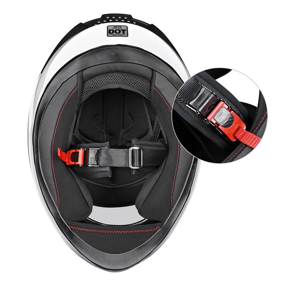 TheLAShop Bluetooth Motorcycle Helmet Matte Black DOT Full Face