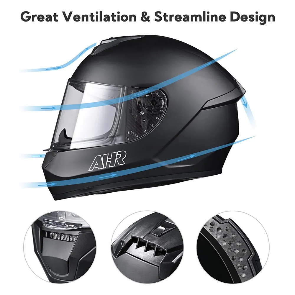 TheLAShop Bluetooth Motorcycle Helmet Matte Black DOT Full Face