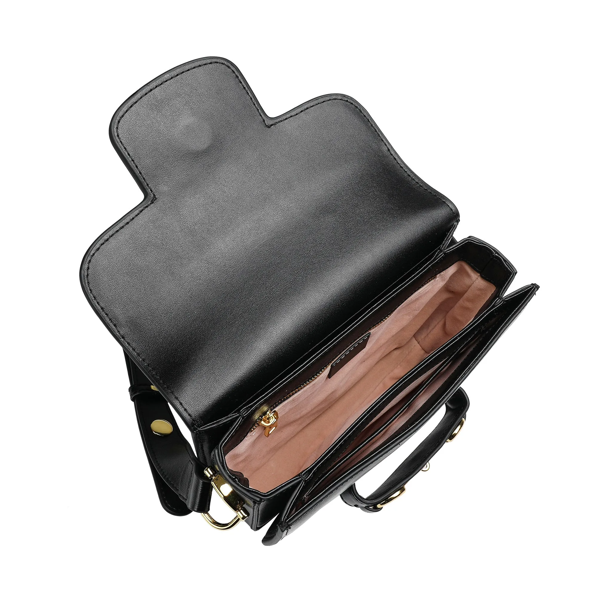 Tifanny & Fred Top-Grain Leather Foldover Messenger/Shoulder Bag