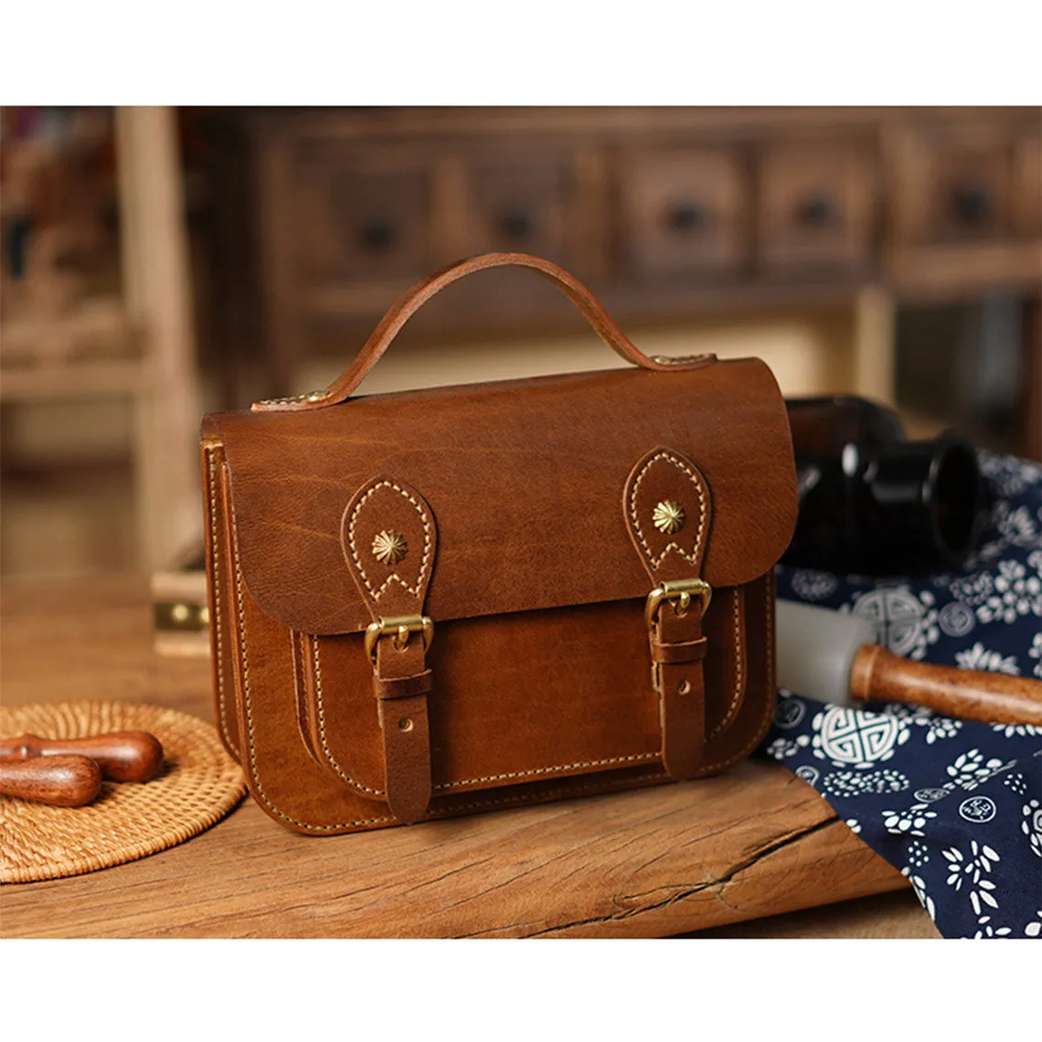 Vegetable Tanned Leather Lady Satchel DIY Kits