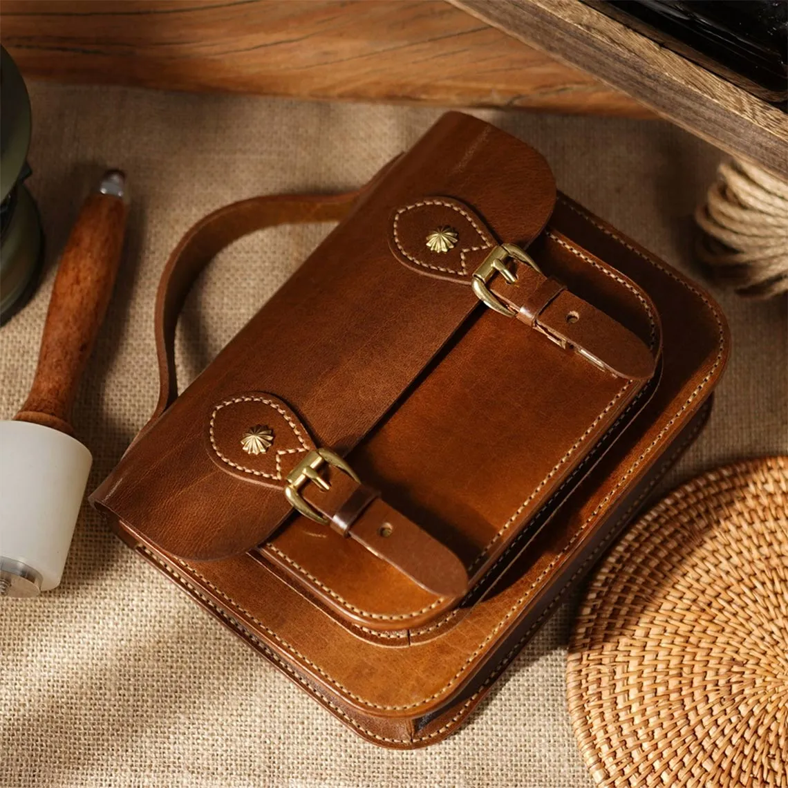 Vegetable Tanned Leather Lady Satchel DIY Kits