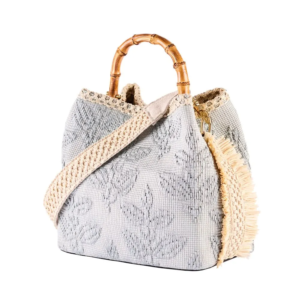 ViaMailBag Coral Chic Raffia Top Handle Bag