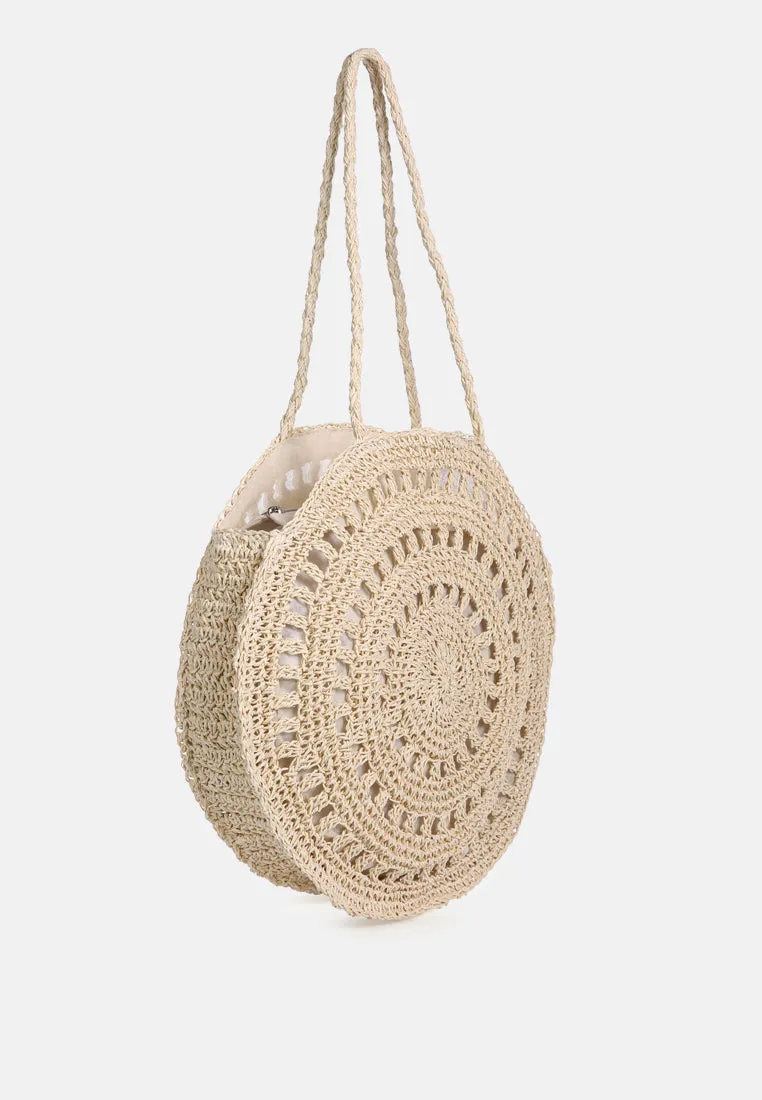 WILD-FIBER Handmade Paper Crochet Round Bag