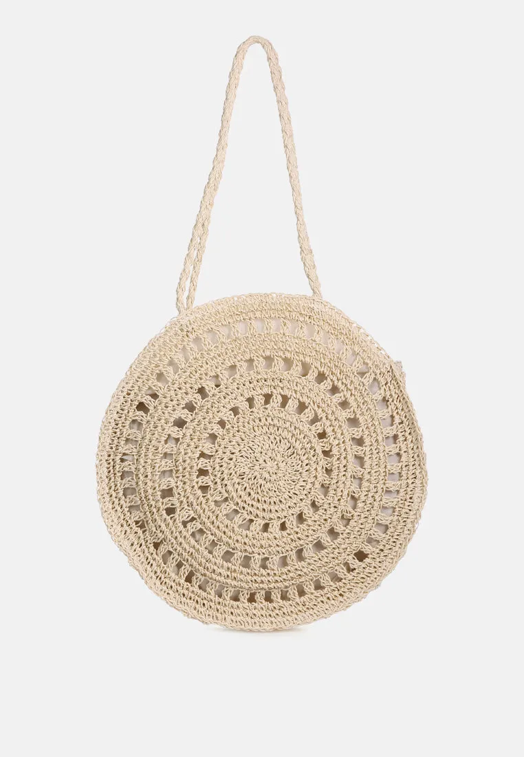 WILD-FIBER Handmade Paper Crochet Round Bag
